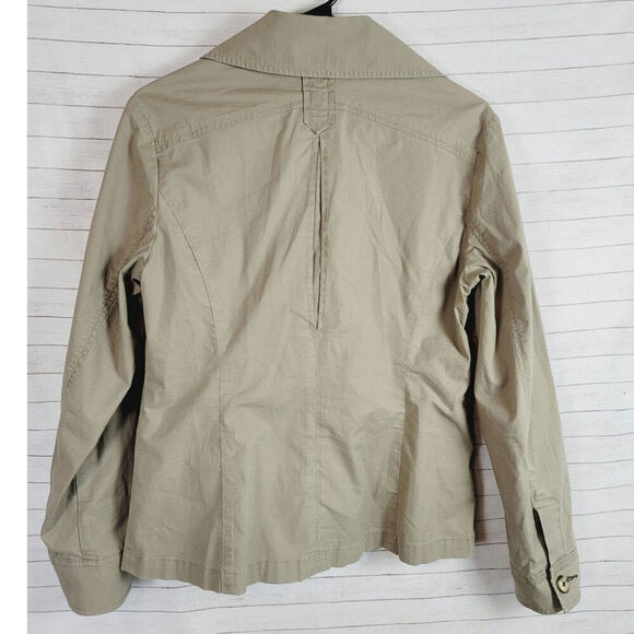 CAbi KHAKI BUTTON FRONT SHORT JACKET, SZ SMALL - Picture 7 of 11